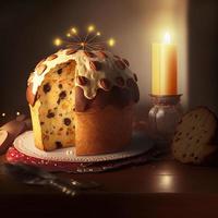 panettone is de traditioneel Italiaans toetje voor Kerstmis foto