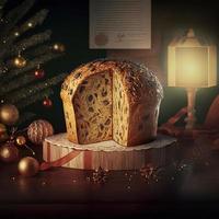 panettone is de traditioneel Italiaans toetje voor Kerstmis foto