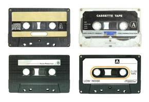 reeks van cassette plakband geïsoleerd Aan wit met knipsel pad foto