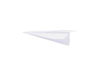 vouwen papieren vliegtuigje op witte achtergrond foto