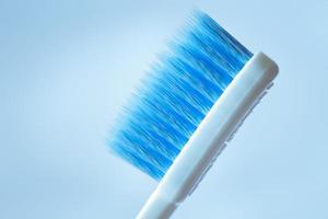 detailopname tandenborstel hoofd met micro klein grootte voor borstel haar- tips foto