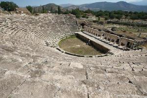 theater van afrodisis oude stad in aydin, turkiye foto