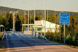 Finland grens weg teken foto