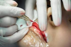 professioneel blijvend bedenken procedure - lip blozen foto