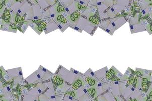 voorkant een deel van 100 euro bankbiljet detailopname met klein groen details foto