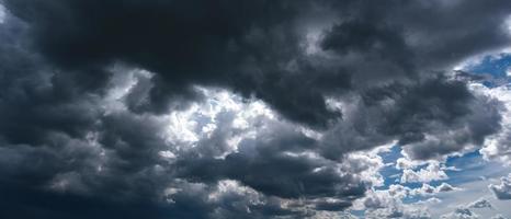 de donker lucht met zwaar wolken convergeren en een gewelddadig storm voordat de regen.slecht of humeurig weer lucht en omgeving. koolstof dioxide uitstoot, kas effect, globaal opwarming, klimaat verandering foto