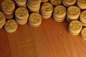 klassiek ronde gezouten crackers foto