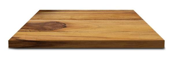bruin houten plank Aan geïsoleerd wit achtergrond, voor ontwerp. en versieren de tafereel voor plaatsen producten. met knipsel paden foto