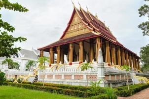 wat ho fakeo tempel is een boeddhistisch archaïsch plaats en reizen aantrekkelijk mijlpaal van vientiane hoofdstad stad van Laos foto