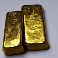 goud ingots. stack van goud bars, financieel concepten. foto