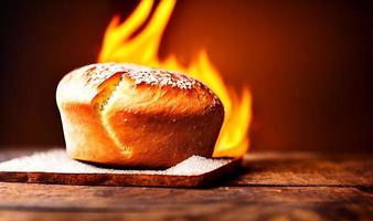 oven - traditioneel vers heet gekookt brood. brood dichtbij schieten. foto