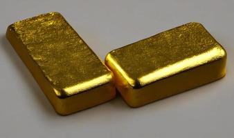 goud ingots. stack van goud bars, financieel concepten. foto