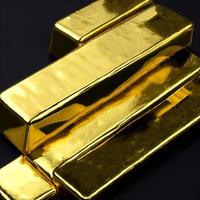 goud ingots. stack van goud bars, financieel concepten. foto