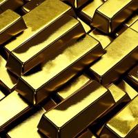 goud ingots. stack van goud bars, financieel concepten. foto