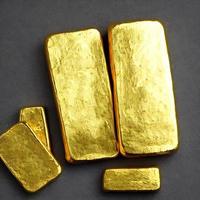 goud ingots. stack van goud bars, financieel concepten. foto