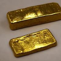 goud ingots. stack van goud bars, financieel concepten. foto