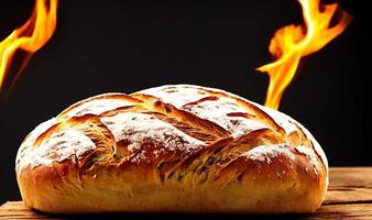 oven - traditioneel vers heet gekookt brood. brood dichtbij schieten. foto