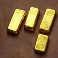 goud ingots. stack van goud bars, financieel concepten. foto