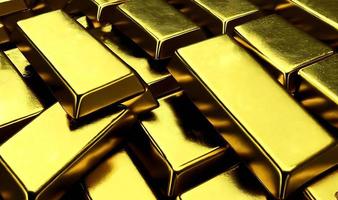 goud ingots. stack van goud bars, financieel concepten. foto