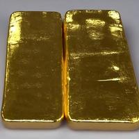 goud ingots. stack van goud bars, financieel concepten. foto