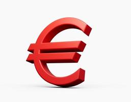 3d realistisch rood euro geld icoon 3d illustratie foto