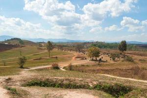 panoramisch visie Aan duidelijk van potten - uniek archeologisch landschap vernietigd van TROS bommen. phonsovan, xieng khouang provincie, Laos. foto