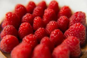 framboos detailopname Aan een mooi stellage, zomer fruit. foto