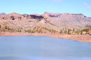 rotsachtig landschap Aan de kanarie eilanden foto