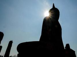 Thailand tempel silhouet foto