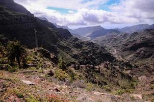 rotsachtig landschap Aan de kanarie eilanden foto