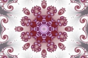 3d-illustratie van een kaleidoskop zoom in de eindeloos wiskundig mandelbrot reeks fractaal. foto