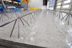geprefabriceerd beton ligger platen in productie werkwijze foto