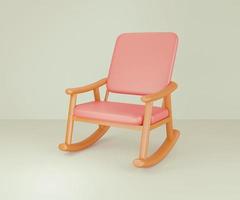 roze schommelen stoel. 3d bespotten omhoog. 3d geven illustratie. foto