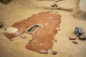 boljetin, servië, 2021 - detail van museum van lepenski vir in servië. het is belangrijk archeologisch plaats van de mesolithicum ijzer poorten cultuur van de Balkan. foto