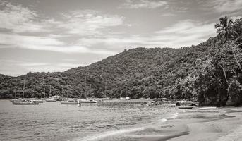 strand julia op tropisch eiland ilha grande abraao strand brazilië. foto