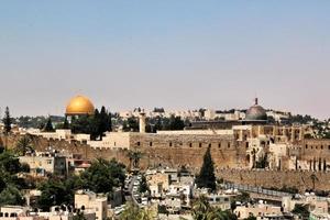 een zicht op Jeruzalem in Israël foto