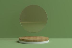 circulaire houten podium met transparant glas cirkel foto