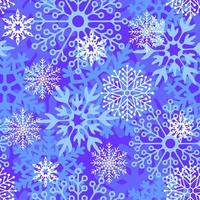 naadloos asymmetrisch patroon van veelkleurig sneeuwvlokken Aan een blauw achtergrond, textuur, ontwerp foto