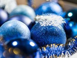 blauw Kerstmis decoratie foto