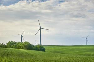 wind turbine in de veld. wind macht energie concept foto