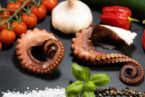 Italiaans zeevruchten pulpo met pasta foto