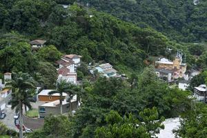 rio, Brazilië - november 26, 2022, woningen in berg Oppervlakte met Woud in de omgeving van foto