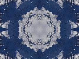 donker blauw lucht bloemen abstract achtergrond caleidoscoop uniek en esthetisch patroon foto