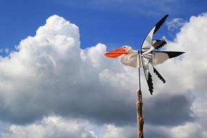 reizen naar eiland koh lanta, Thailand. de vogelweer vin Aan de achtergrond van bewolkt lucht. foto