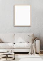 beige interieur kader mockup foto