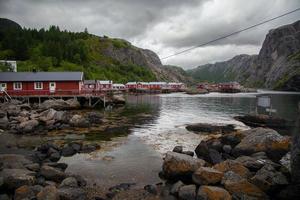 keer bekeken van nusfjord in de lofoten eilanden in Noorwegen foto