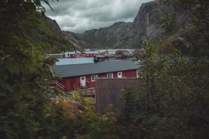 keer bekeken van nusfjord in de lofoten eilanden in Noorwegen foto
