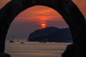 landschappen van de eiland van Santorini foto