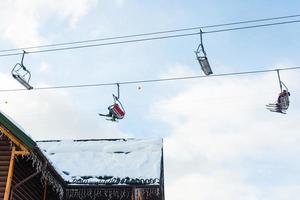 stoel van touw manier Bij winter foto