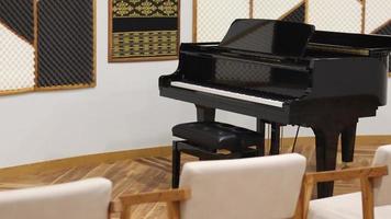 interieur van kamer met elegant groots piano klassiek foto